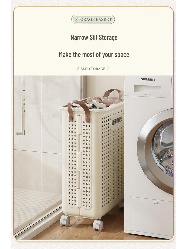 Складная корзина для белья на колесах - Хранение грязной одежды