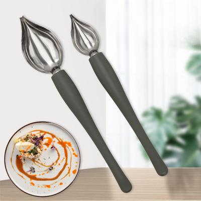 2 шт. Ресторанная тарелка для западной кухни, выпечка, десерт, нержавеющая сталь, соус, окрашенная ложка, молекулярная кухня, заостренная ложка, вилка для горячего горшка