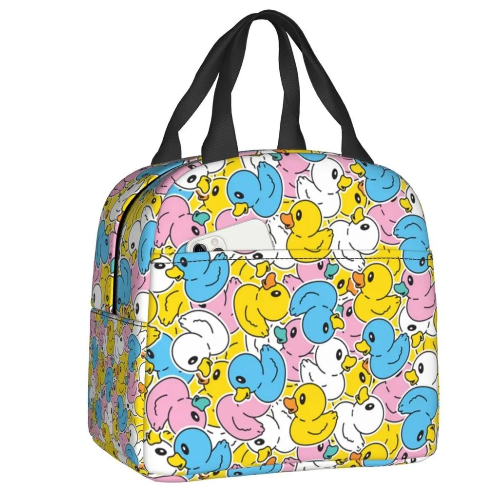 Классический мультяшный резиновый утенок термоизолированный ланч-бокс женский портативный ланч-бокс для работы школы путешествия хранения продуктов сумки-тоут