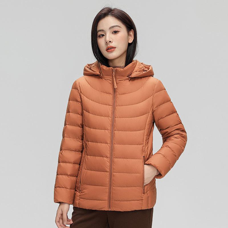 90% пух белой утки новый национальный стандарт женская простая однотонная куртка-пуховик с капюшоном и съемными рукавами женская