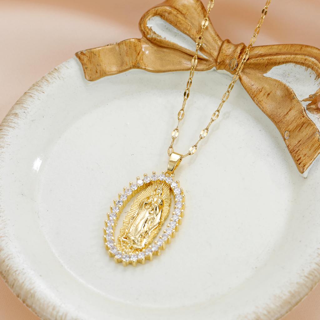 Кольцо Мадонна кулон ожерелье темперамент свет роскошь нишевый дизайн аксессуары.