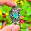 Natural Green Onyx Gemstone Handmade 925 Sterling Silver Ring Size 9 R3q43