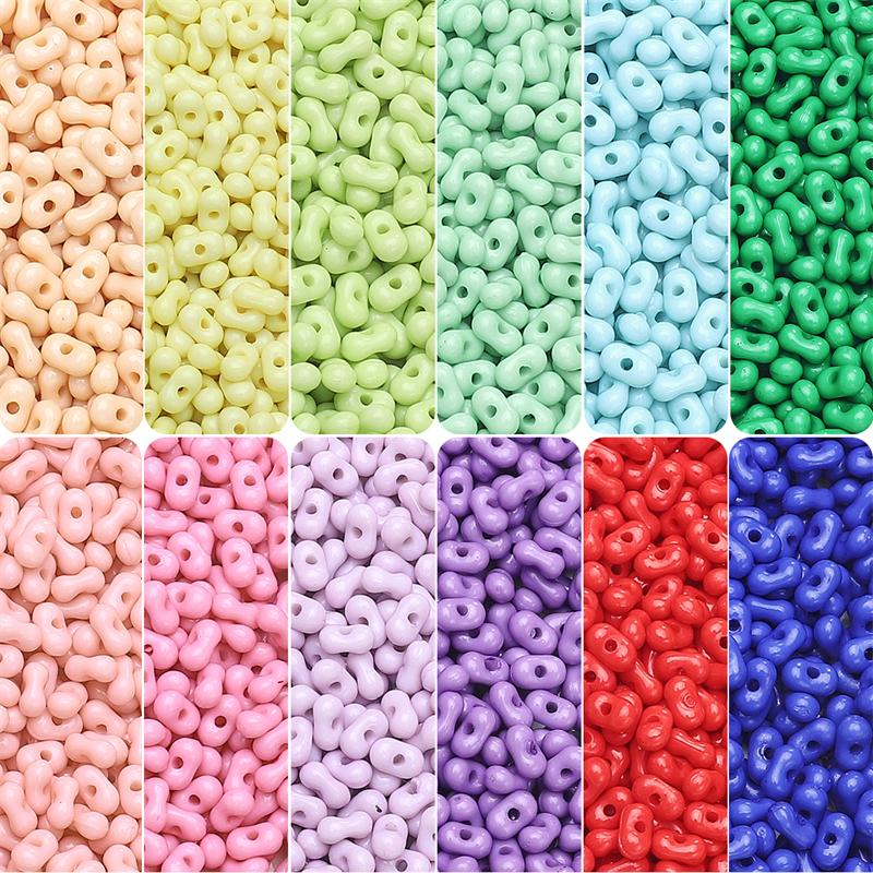 105Pcs Acrylic Beads Charms Peanut Beads For DIY Bracelet Necklace Jewelry Making