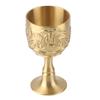 Vintage Brass Cup Royal Chalice Embossed Rose Milk Tea Wine Whiskey Small Goblet Party SuppliesL