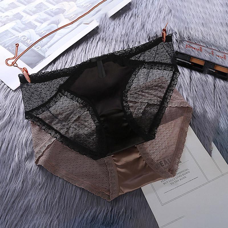 Panties Perspective Fancy Lace Panties For Women Traceless Crotch Of Cotton Briefs Lady Panty Underwear Low-rise Briefs