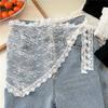 Fashion Lace Splicing Strap Decoration Foreign Style Triangle Towel Fart Curtain Apron Chic Pure Desire Style Short Skirt