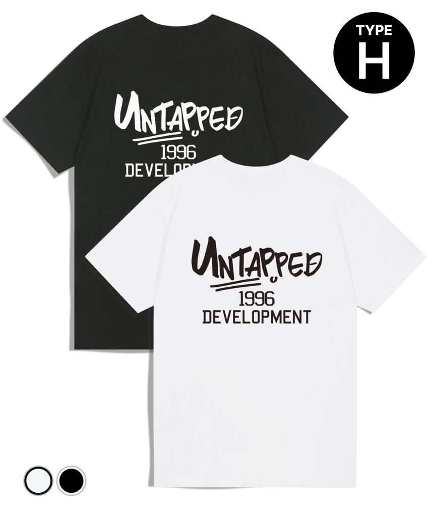 UNTAPPED STUDIO [2 шт.] 5 видов Летняя фирменная графическая логотипа Оверсайз футболка с коротким рукавом (Тип Б)