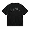 Men's Comfy Slight Stretch Breathable Classic T-Shirt Cat Heartbeat Graphic Tee