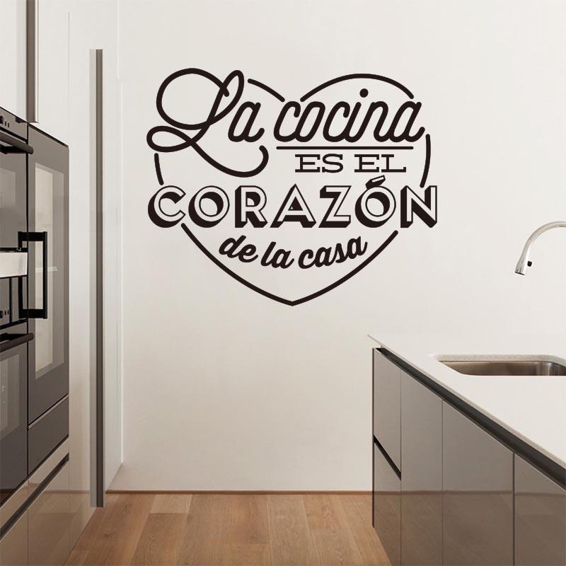 Настенные наклейки Испанская Cocina Сердце Виниловая настенная фреска Наклейка Наклейки на стену кухни Домашний декор Украшение дома Арт Обои Dw1051