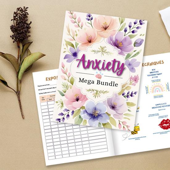 52 Anxiety Coping Skills Card Planner Stress Relief Teens Adults Mental Health Therapy Mindfulness Meditation Self-Care Flashcard Tools