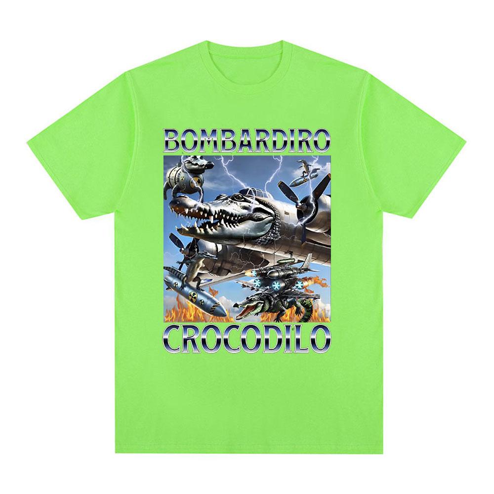 Bombardiro Crocodilo Crocodile Plane Bomber Funny Meme T-shirt Men's Women Casual Cotton Short Sleeve T Shirts Comfort T-shirts