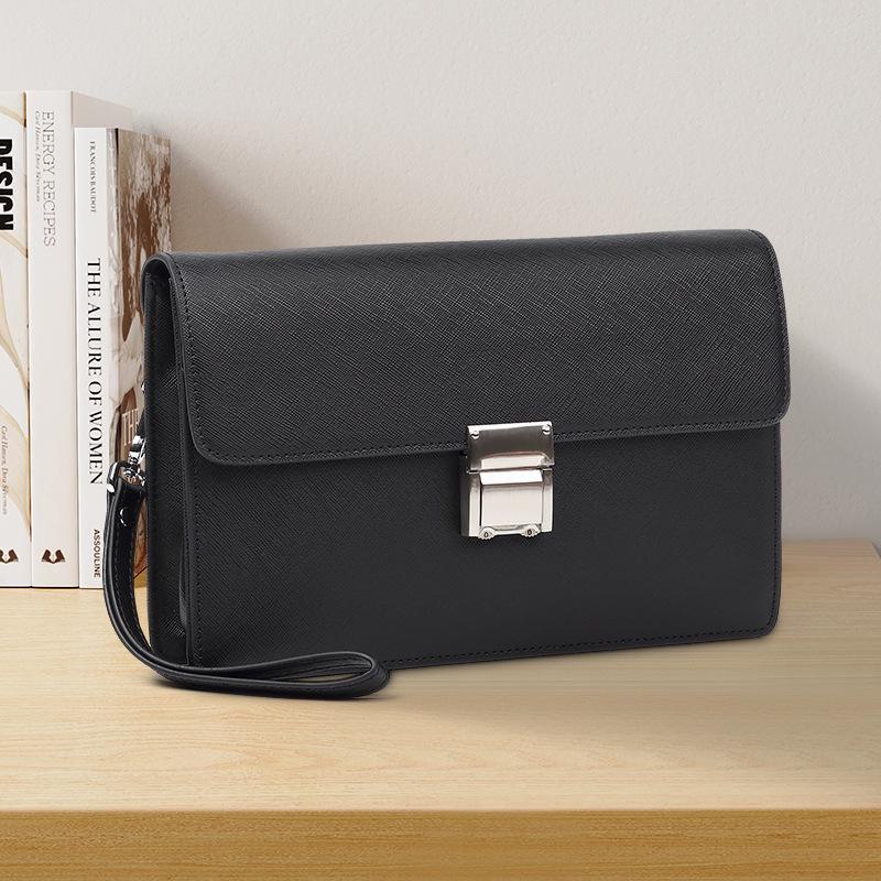 Мужская сумка-клатч из натуральной кожи с паролем, большой вместимости, высокого класса