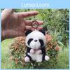 Joyful Plush Panda And Cow Keychain Soft Cartoon Stuffed Animal Bag Accessory