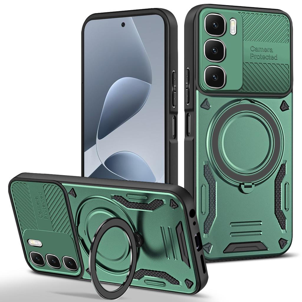 For Infinix Hot 60i 4G / 60 5G Magnetic Case Shockproof TPU + PC Phone Back Cover with Kickstand