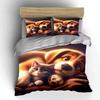 Милый Теплый набор постельного белья с принтом Спящая собака и кошка 1 пододеяльник 2 наволочки для взрослых и детей Роскошный подарок Полный размер
