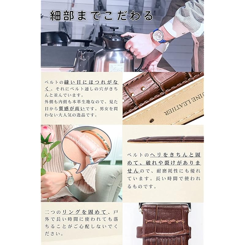 [TONCHARME] Ремешок для часов с тиснением под крокодила, сменный элемент, EASY CLICK, натуральная кожа, кнопочный ремешок для часов с двумя дверцами, 12–24 мм, золотая пряжка (15мм,