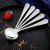 Кофейная ложка из нержавеющей стали с круглой головкой и длинной ручкой для перемешивания мороженого, десертная ложка для смешивания меда, украшение кухонной посуды