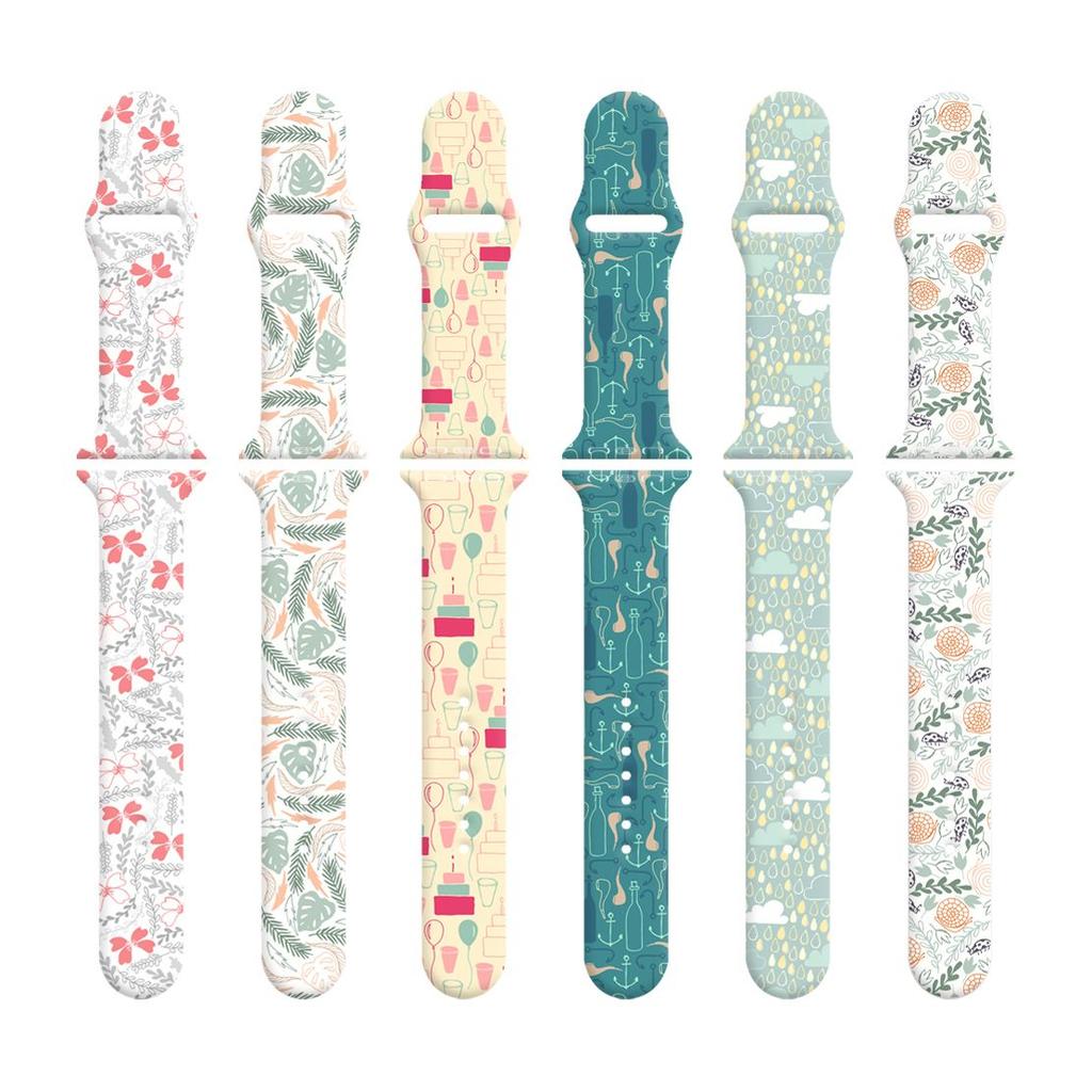 Ремешок Fresh Mori Printed Strap для Apple Watch S10 - мягкий силиконовый спортивный креативный сменный ремешок для iWatch 10/9/8/7/6/5/4/3/2/1/Se/Ultra/Ultra2 49 мм