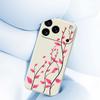 For iPhone 17 Pro Case Red Leaves Pattern Printing Straight Edge TPU Phone Back Cover