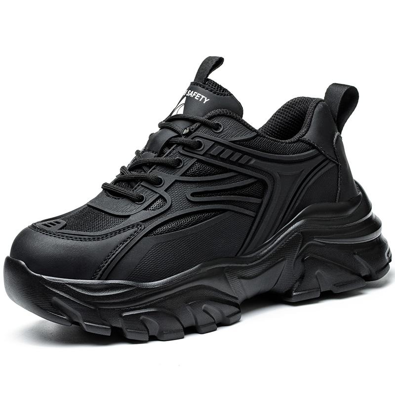 Женские защитные рабочие ботинки на шнуровке, ботинки со стальным подноском, женская неубиваемая конструкция, нескользящие рабочие ботинки на платформе