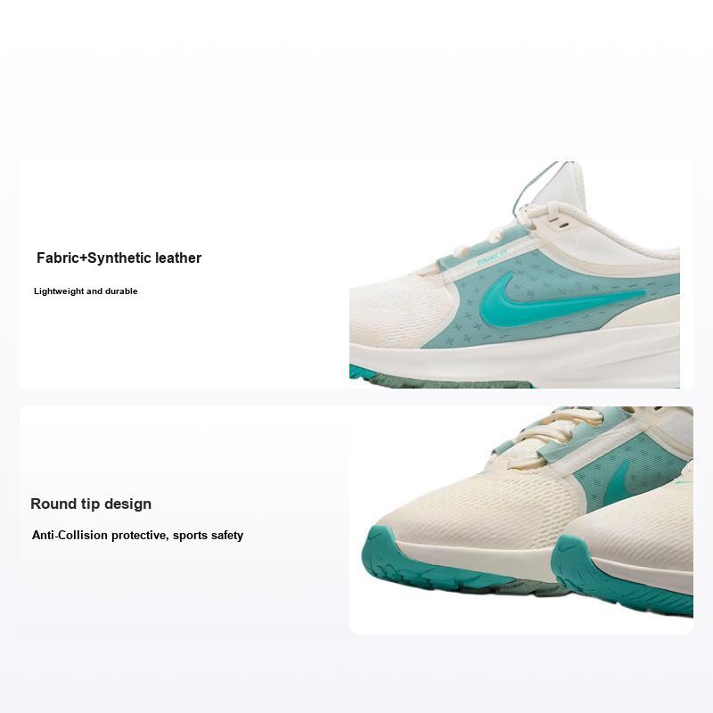 Nike Star Runner 5 Модные Удобные Прочные Низкие Детские Кроссовки для Бега Детские кроссовки Белый Зеленый HF7004-003