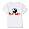 Модная футболка с каратэ-кик Мма шотокан для маленьких мальчиков и девочек, детские повседневные летние топы с кандзи, детская одежда