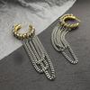 Long Tassel Earrings Fashionable European American Design Metal Chain Earrings Women's Party Gifts Cool Trendy Ear Accessories