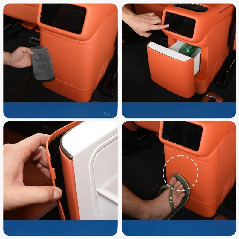 For Lynk & Co 900 Rear Fridge Kick Plate Cover Anti-Kick Panel Protector Car Scratch-Resistant Rear AC Vent Contral Screen Frame