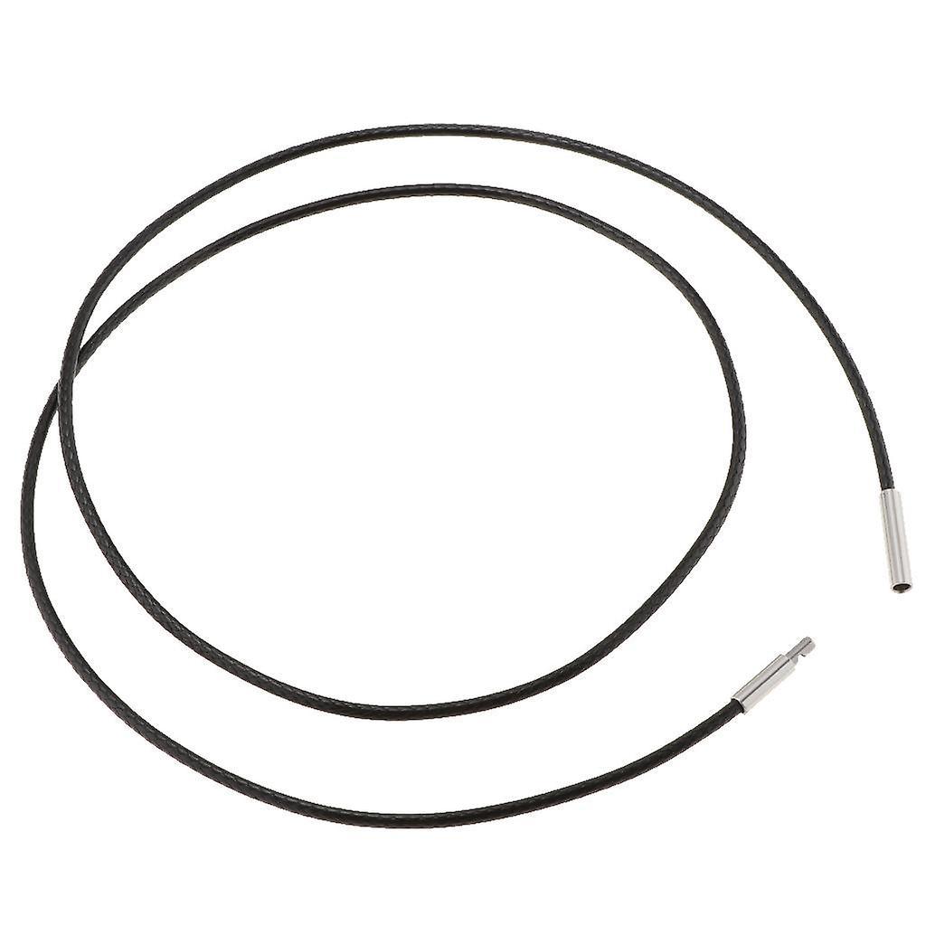 10x1.5mm Black Wax Cord Rope Push Bayonet Clasp Making Necklace 18 inch