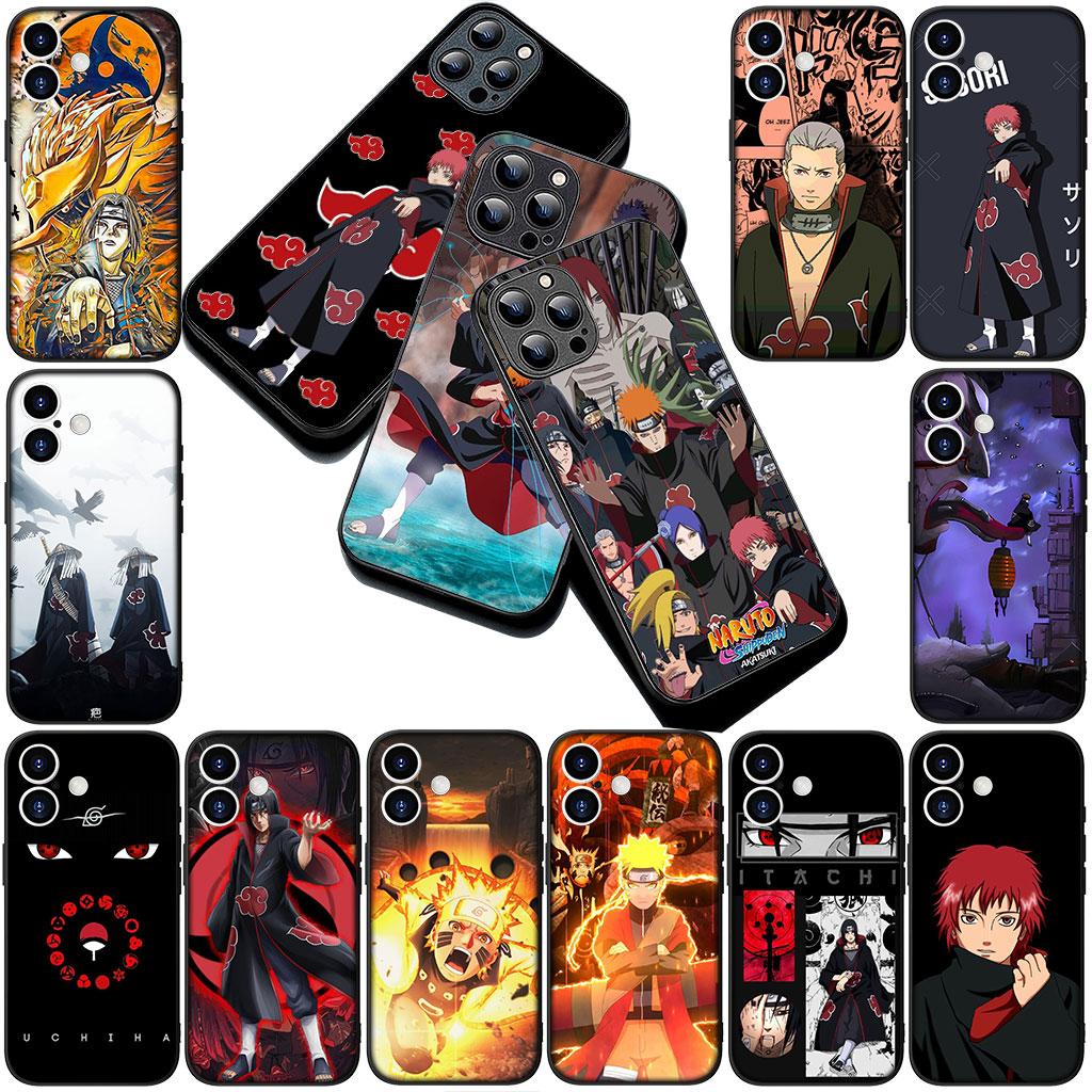 Phone Cover for Apple iPhone 16 14 15 Plus 11 Pro Max 16E ProMax + 16Plus 15+ 14+ Case Akatsuki Narutos Sasori Itachi Uchiha