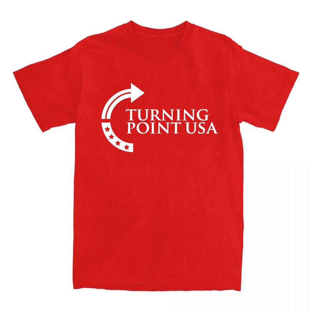 Turning Point Usa Футболка Американский Чарли Кирк Модная Футболка Хлопок Короткий Рукав Повседневная Унисекс Уличная Одежда Мужские/Женские Футболки Принт