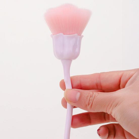 Кисть для дизайна ногтей Мягкая щетина Удобная ручка Маникюрная кисть Искусственное волокно Шерсть Форма цветка розы Кисть для ногтей Маникюрный инструмент