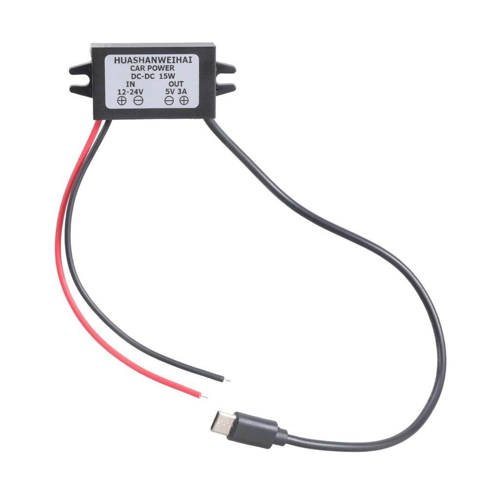 Пластиковый корпус 12В 24В на 5В 3А USB Type C Модуль зарядного устройства Автомобильный блок питания Для электронных гаджетов