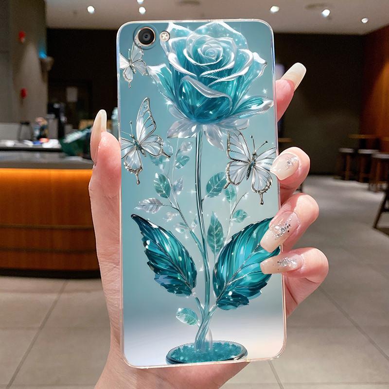 Case For Vivo Y55 Y55S Y55L Y55A 1603 1610 Back Cover Clear Luxury Butterfly Fashion Flowers Soft Silicone TPU Jelly Phone Case