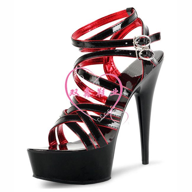 Новые женские туфли на высоком каблуке 15 см, сандалии с элементом китайского красного цвета, туфли для стола прямые продажи