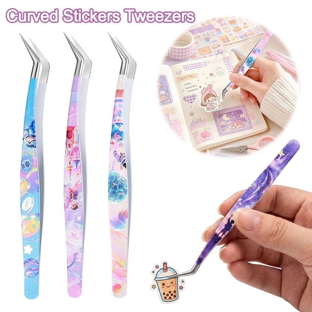 Stainless Steel False Eyelash Tweezers Anti-static Lashes Extension Tweezer Extensions Grafting