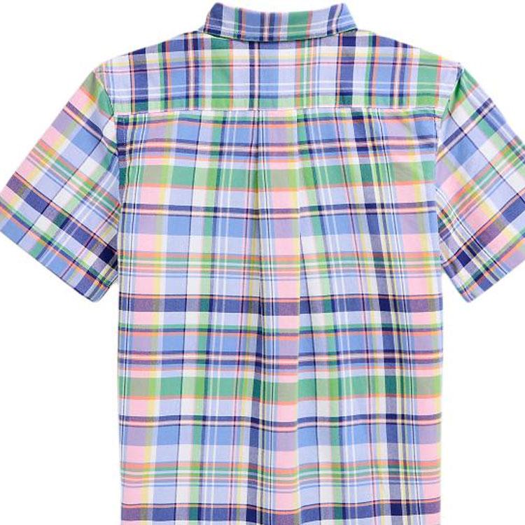 Polo Ralph Lauren Рубашка с коротким рукавом в клетку Color Block с вышитым логотипом на пуговицах Детские рубашки Разноцветная CWPOWOVY6820481-999