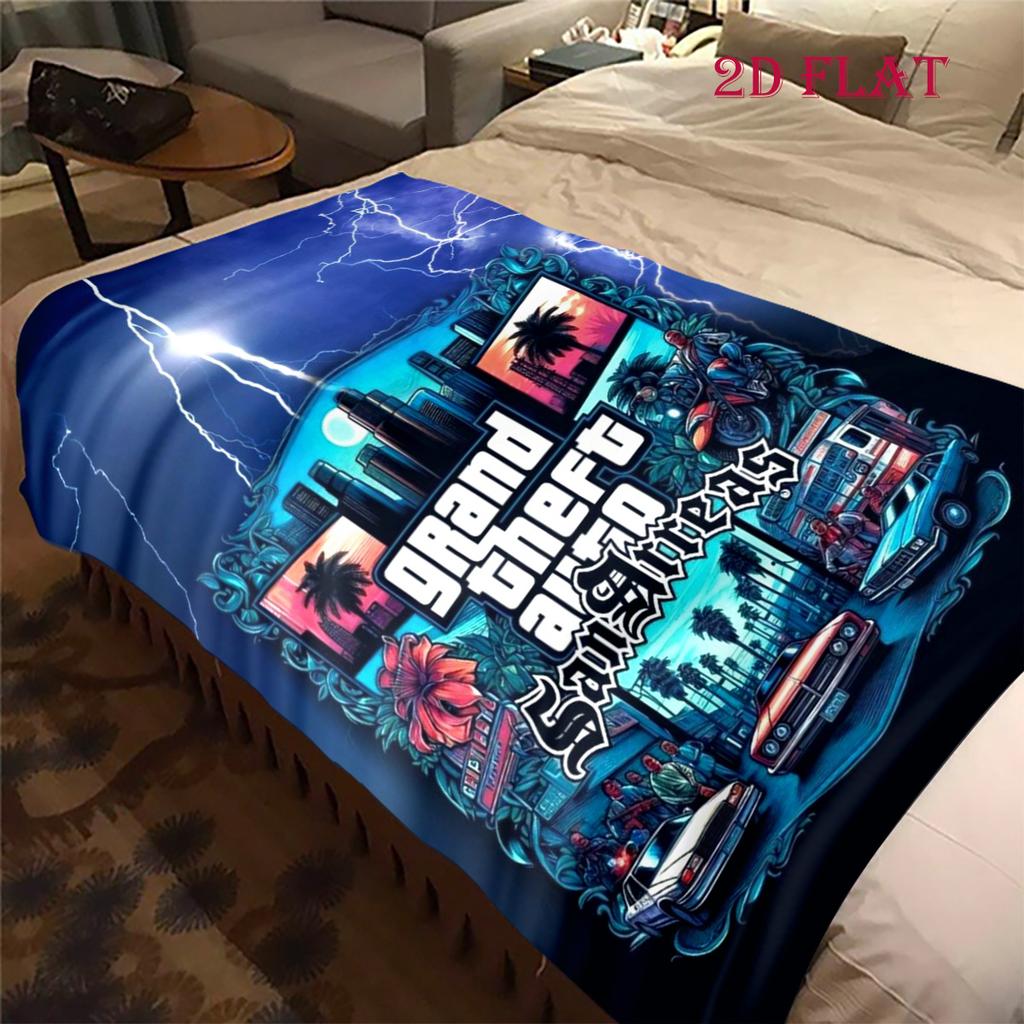 Urban Chaos Crime blanket Soft and comfortable Suitable for all seasons Office rest blanket Digital printing Air conditioning blanket