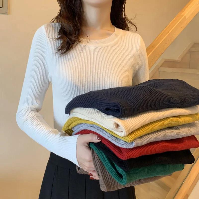 Neck Basic Women O 5xl Sweaters Autumn Winter Tops Slim Ladies Pullover Knitted Sweater Jumper Soft Warm Pull Pullovers
