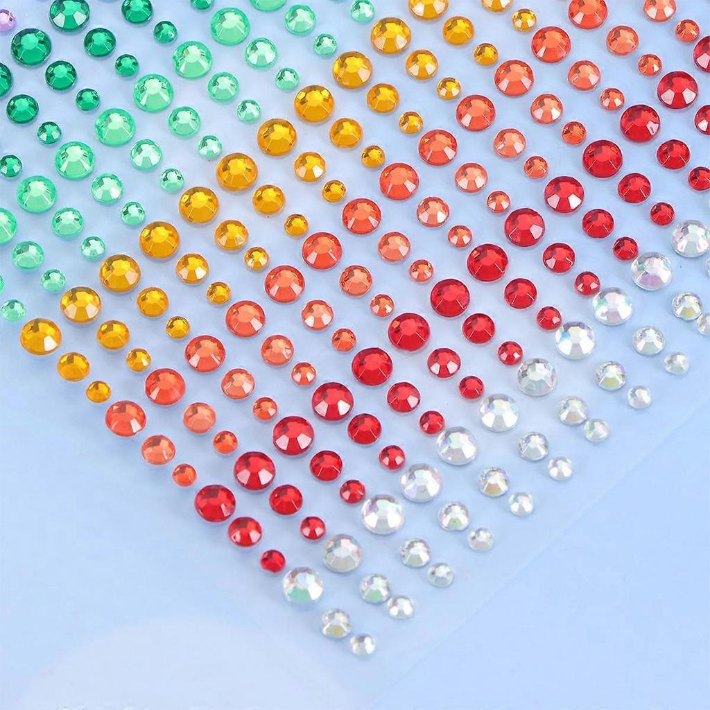 DIY Art Rhinestone Sticker Acrylic Crystal Stickers for Decoration 2 Sheets