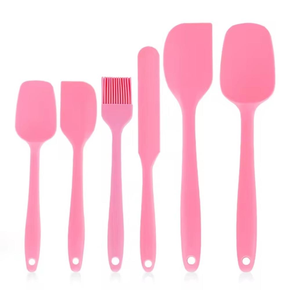 6Pcs Silicone Spatula Set Food Grade Non Stick Heat Resistant Spatulas Turner for Cooking Baking Mixing Baking Tools