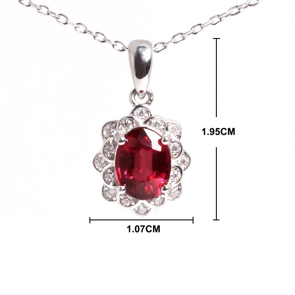 Natural Filled Ruby Jewelry Set July Birthstone 925 Silver Ring Earrings Necklace for Women Wedding Banquet Gifts Rare Precious