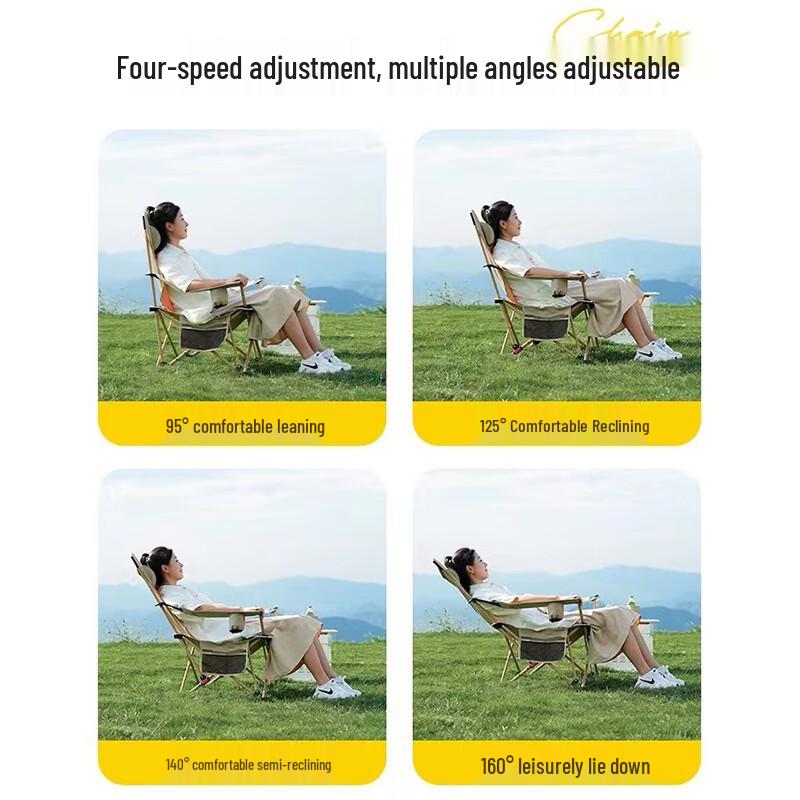 OEING Outdoor Folding Recliner Camping Chair