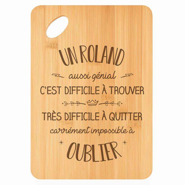 Planche à découper Un Roland aussi génial - Plateau Apéro en Bambou Cadeau Gravé pour Homme Cuisine Barbecue