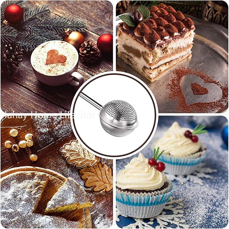 1PC Ball Retractable Half Drain Tea Strainer powder Shaker Sugar Duster Flour Sugar Sieve baking accessories