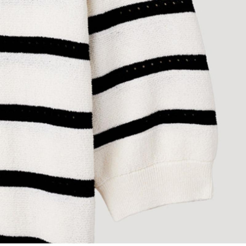 [She S miSS] Square Neck Stripe Knit SSkpop22240 Cr