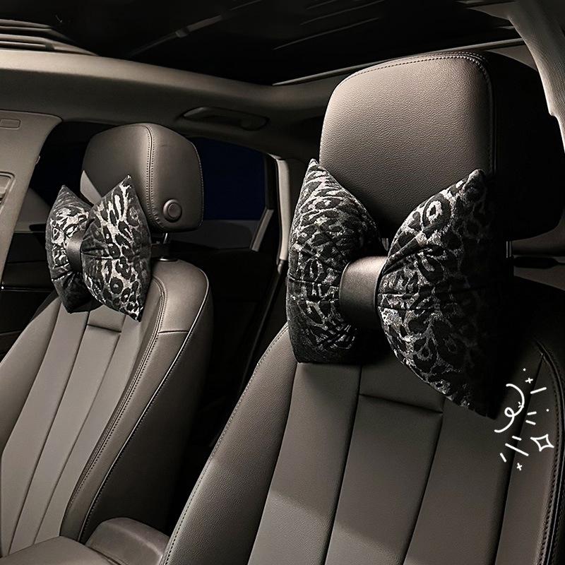 Автомобильный подголовник и подушка для шеи с леопардовым принтом, удобная автомобильная мягкая и комфортная подушка для шеи, товары для салона автомобиля