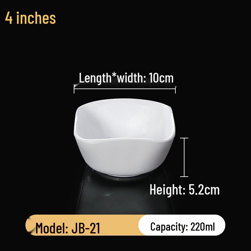 Набор квадратных меламиновых мисок: Идеально для хот-пота, соусов, риса, каши и супа - для коммерческого и ресторанного использования.