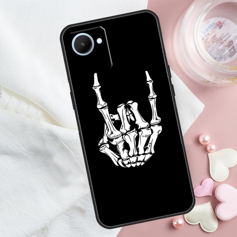 Чехол Rock Roll Skull для Realme 13 12 10 11 14 Pro Plus GT 6T 6 5 GT7 Pro C55 C51 C21Y C25S C75 C61 C53 C67