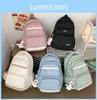 Bayore Letter Pattern Student Backpack With Durable Polyester And Large Capacity For School And Travel